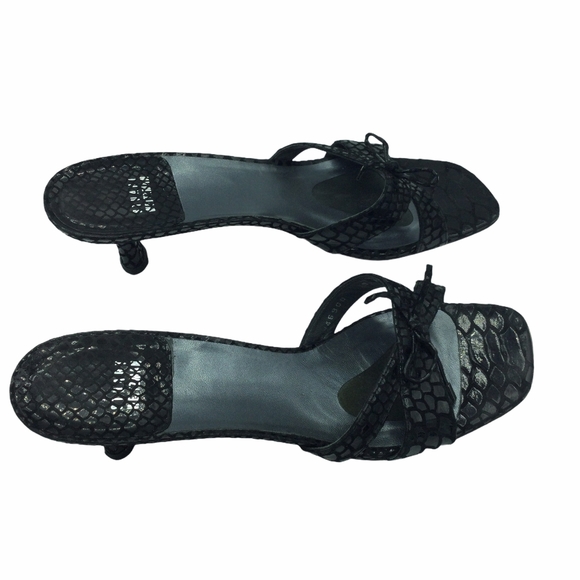 Stuart Weitzman Croc Embossed Leather square toe - Picture 4 of 8